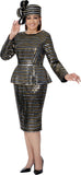 Dorinda Clark 309821 black metallic skirt suit