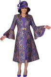 Dorinda Clark 309902 jacquard purple jacket dress