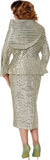 Dorinda Clark 309942 metallic skirt suit