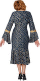 Dorinda Clark 309961 metallic navy blue knit dress