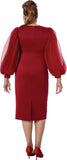 Dorinda Clark 310091 burgundy pearl dress