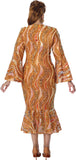 Dorinda Clark 310461 orange midi dress