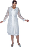 Dorinda Clark white lace jacket dress