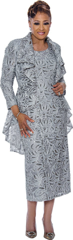 Dorinda Clark 5292 silver jacket dress
