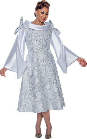 Dorinda Clark 5341 white jacquard dress