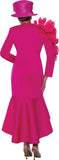 Dorinda Clark 5481 magenta high low dress