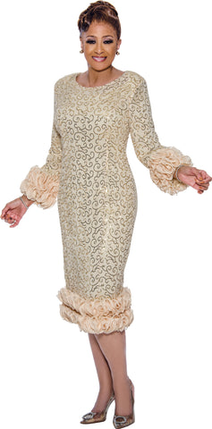 Dorinda Clark 5491 yellow sequin dress