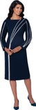 Dresses by Nubiano 100421 navy blue scuba Dress