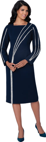 Dresses by Nubiano 100421 navy blue scuba Dress