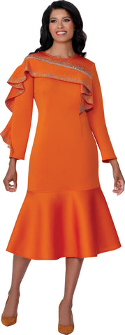 Dresses by Nubiano 100441 orange scuba dress