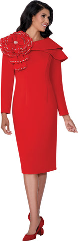 Dresses by Nubiano 100451 red scuba dress