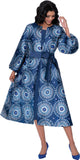 Dresses by Nubiano 100462 blue african print maxi dress