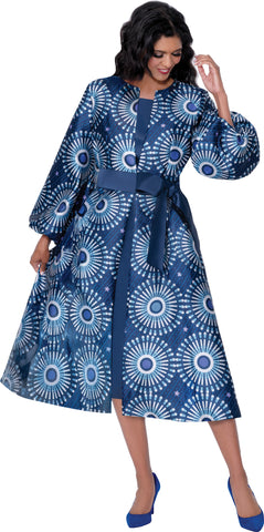 Dresses by Nubiano 100462 blue african print maxi dress