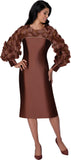 Dresses by Nubiano 100641 brown 3d circle dress