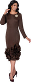 Dresses by Nubiano 100681 brown scuba dress