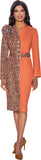 Dresses by Nubiano 12061 Orange scuba dress