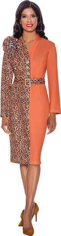 Dresses by Nubiano 12061 Orange scuba dress