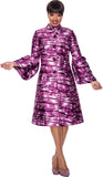 Dresses by Nubiano 12222 purple bell sleeve jacket dress