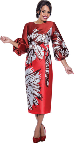 Dresses by Nubiano 12271 red print dress