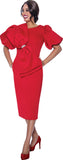 Dresses by Nubiano 12351 red scuba dress