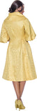 Dresses by Nubiano 12401 gold portrait collar dress