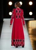Donna Vinci Knit 13394 red/black skisrt suit