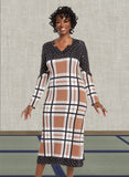 Donna Vinci Knit 13396 plaid dress