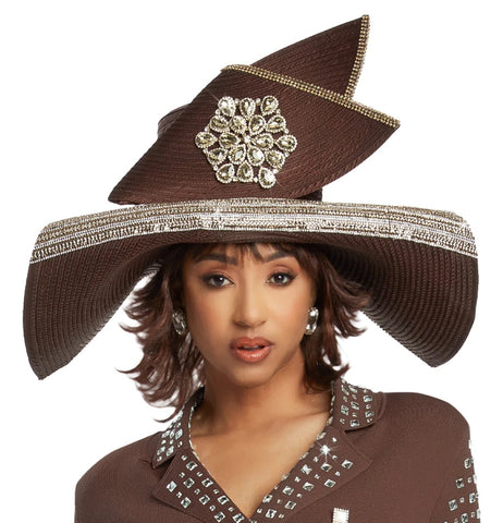 Donna Vinci H13389 brown hat