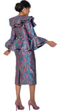 Divine Queen 2212 peplum skirt suit