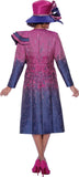 Divine Queen 2332 ombre purple jacket dress