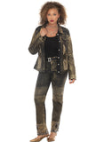DV Jeans 8521 gold denim rhinestone embellished jacket
