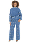 DV Jeans 8522 blue denim pant set
