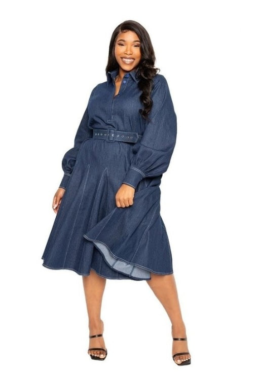 Stitch Denim Dress Diva's Den Fashion, LLC Stitch Denim Dress Diva's Den Fashion, LLC