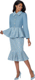 Devine Sport 800342 light blue denim skirt suit