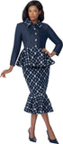 Devine Sport 800342 denim navy blue skirt suit