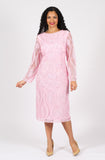 Diana 8501 pink lace dress
