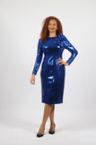 Diana 8563 Royal Blue sequin dress
