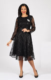 Diana 8639 black sequin dress