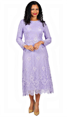Diana 8667 lilac purple lace dress
