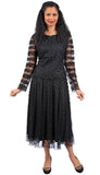 Diana 8701 black lace skirt suit