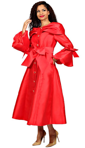 Diana 8707 red bell sleeve maxi dress