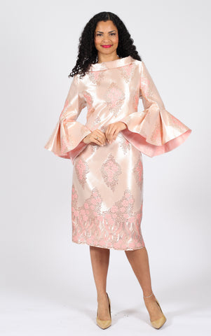 Ella Belle 8736 pink bell sleeve dress