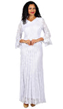 Diana 8742 white bell sleeve lace maxi dress