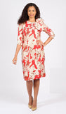 Diana 8747 red brocade dress