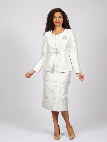 Diana 8872 silver skirt suit