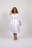 Diana 8956 white midi dress