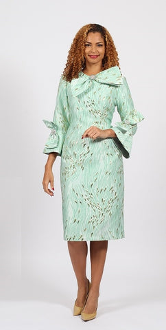 Diana 9056 sage brocade dress