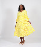 Diana 8825 yellow lace dress