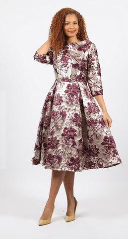 Diana 8847 wine maxi dress