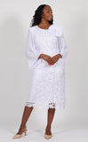 Diana 9099 white lace midi dress